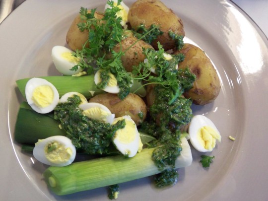 LauchKartoffWachtel Salat
